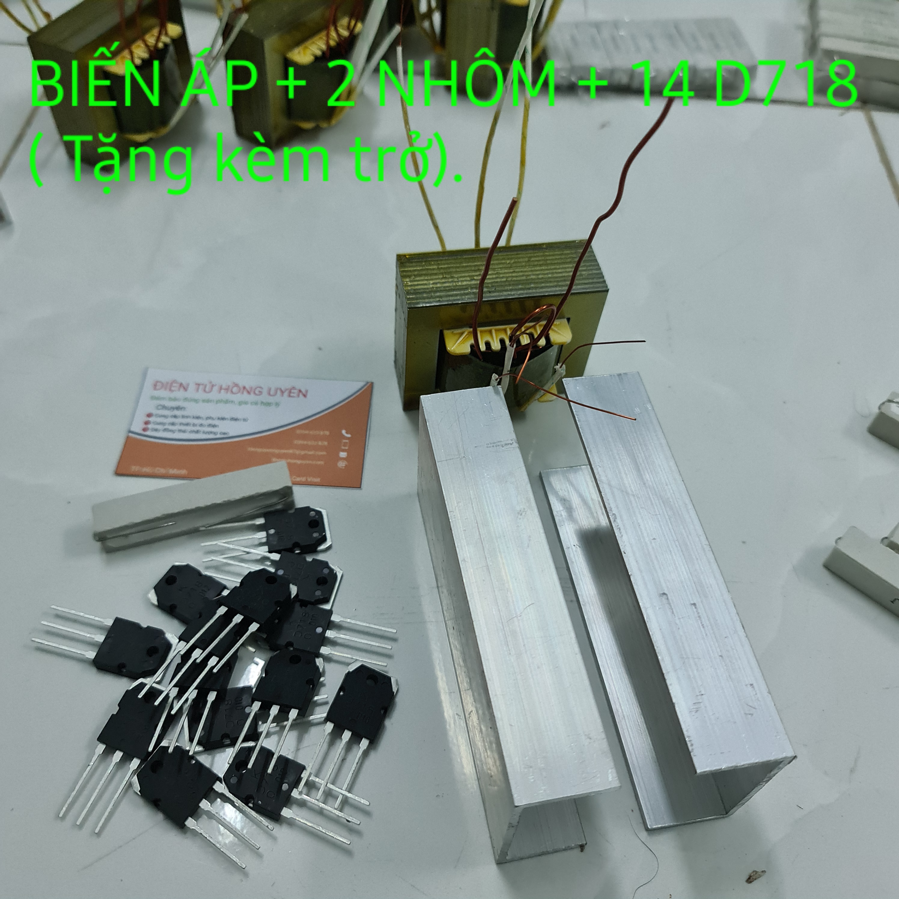 Biến áp làm máy cơ 14d718 e chung. Tặng kèm trở sứ 20w. Biến áp 2 vế e chung 14 sò d718