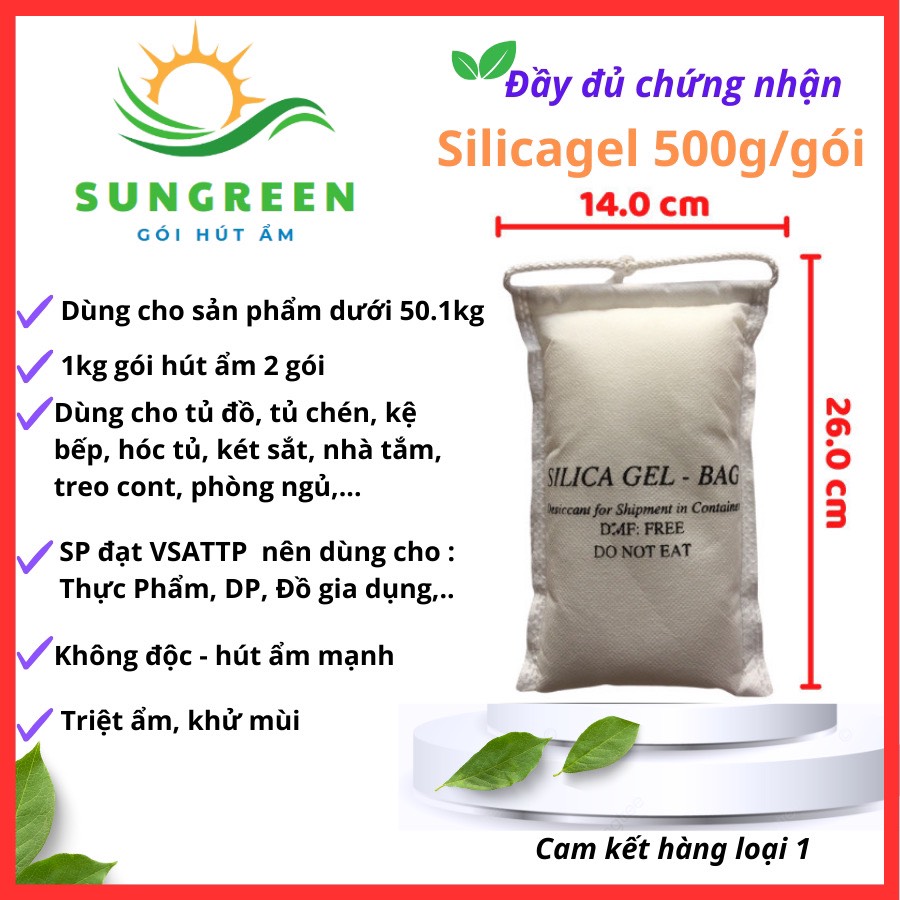 [HCM][Silicagel BIG] Gói hút ẩm LOẠI 1000 Gram Silicagel - Hạt chống ẩm mốc khử mùi treo trong phòng xe ... chống ghỉ set  ...