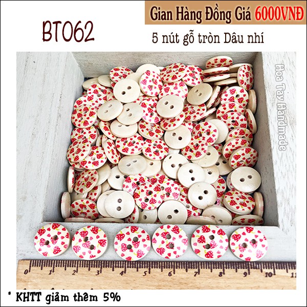 Nút Gỗ Dâu Nhí 1.5Cm Bt062