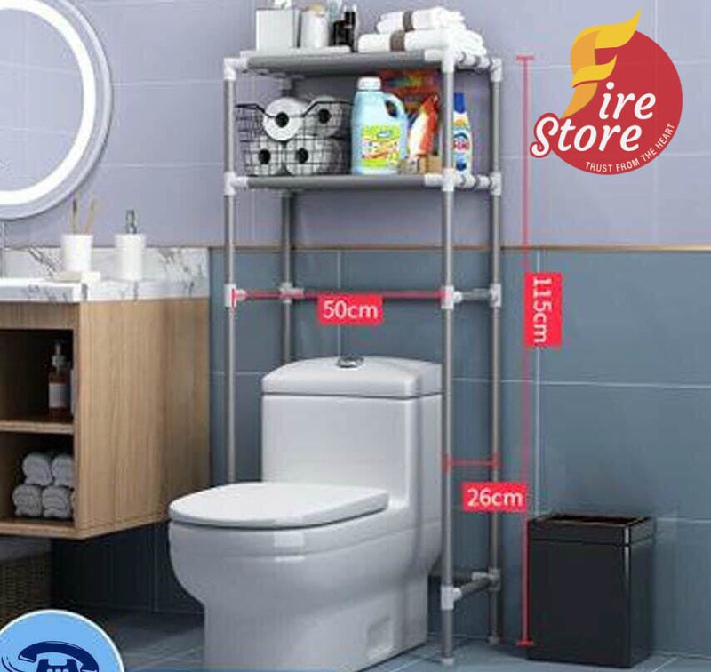 Kệ 3 tầng sau bồn cầu , kệ toiloet kệ để đồ nhà tắm , nhà vệ sinh giá lưu trữ đa chức năng