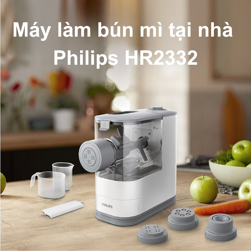 Máy làm bún mì tự động philips hr2332, máy làm mì tươi tại nhà, bh 12 tháng
