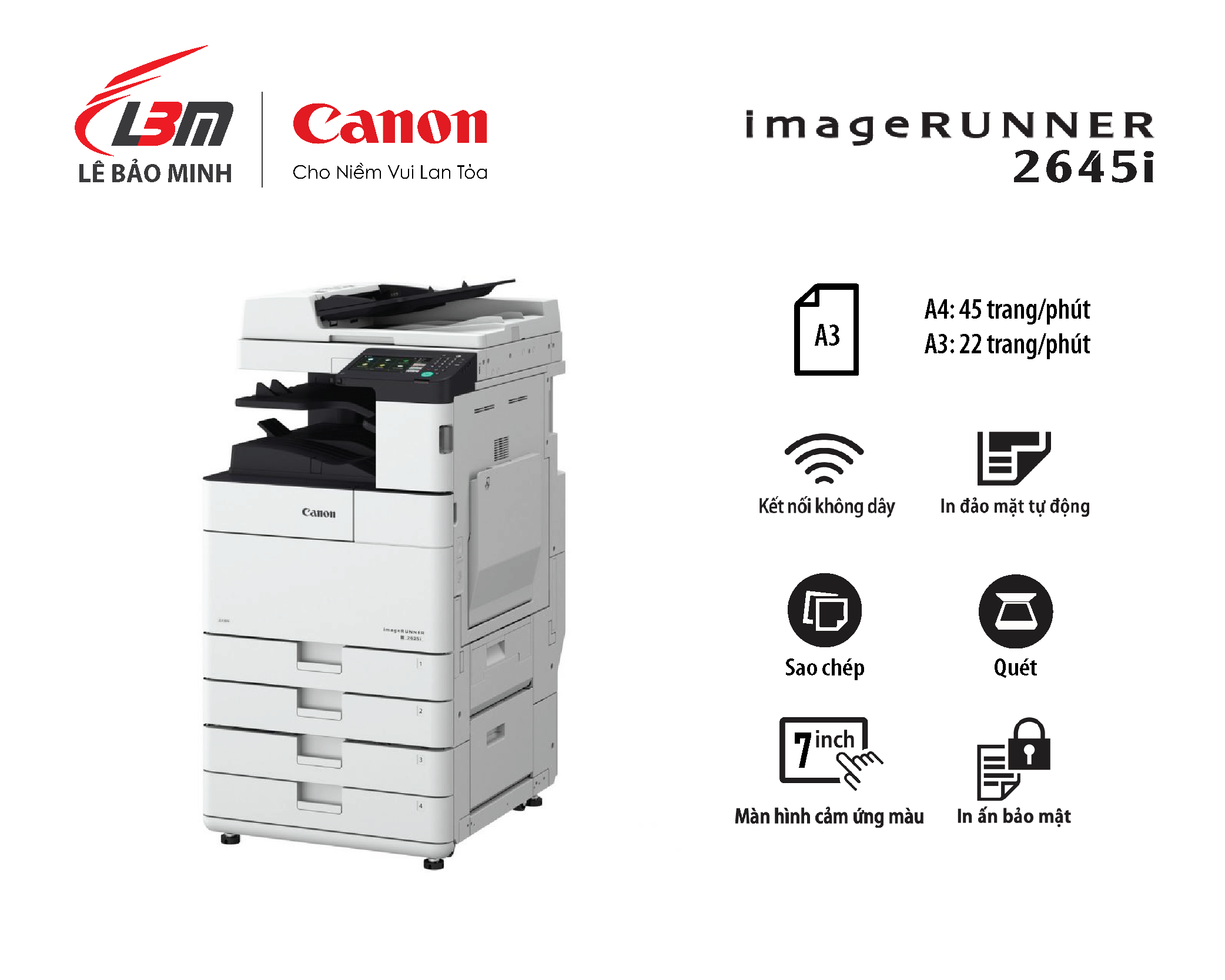 Máy photocopy canon ir2645i - chính hãng lê bảo minh