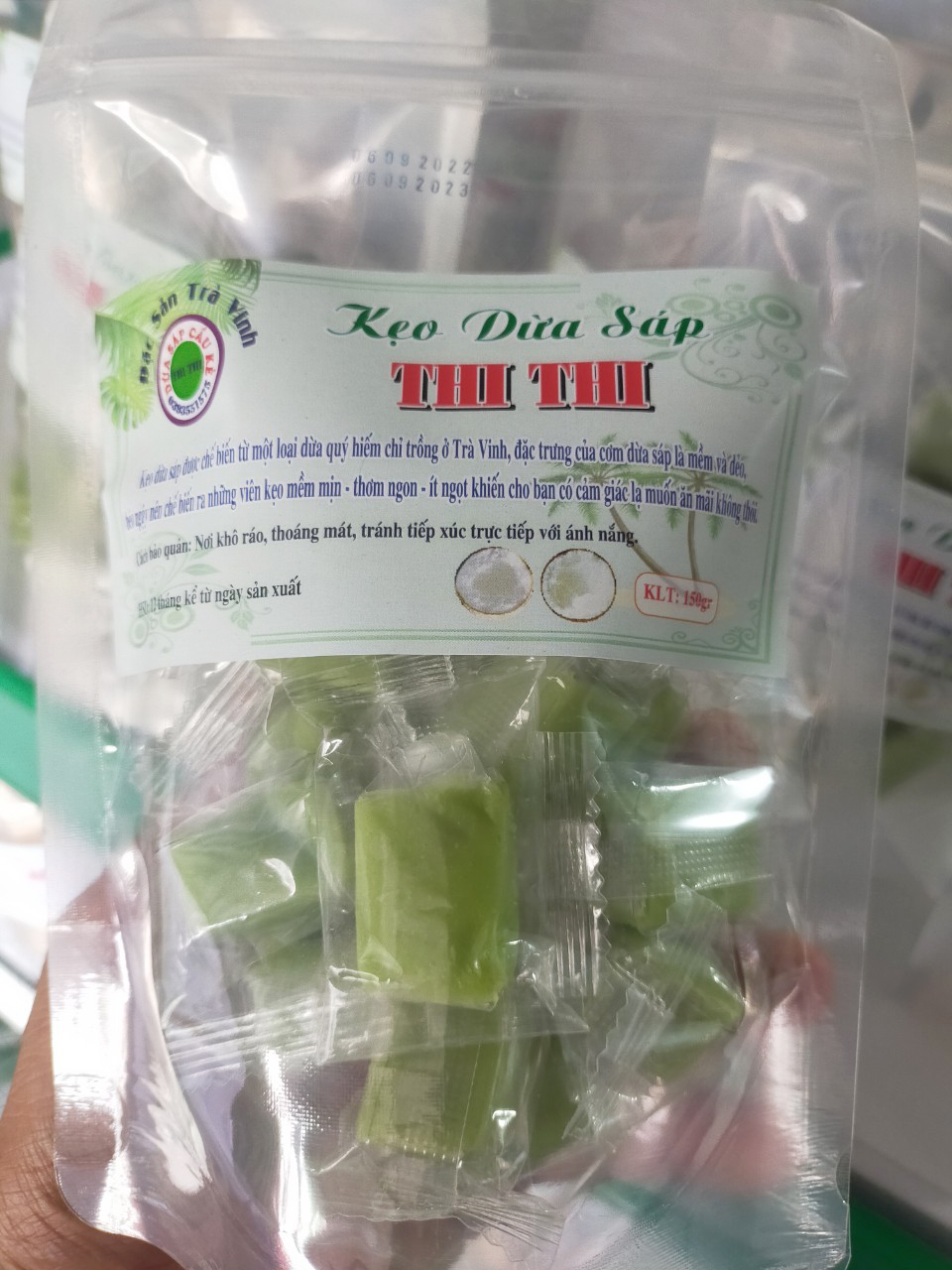 150gr Kẹo Dừa Sáp Vị Lá Dứa