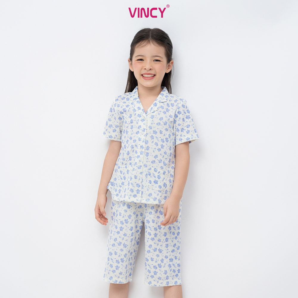 [Mua 3 giảm 20%, mua 2 giảm 15%] Bộ Đồ Thun Lửng Bé Gái Vincy KTL022W11