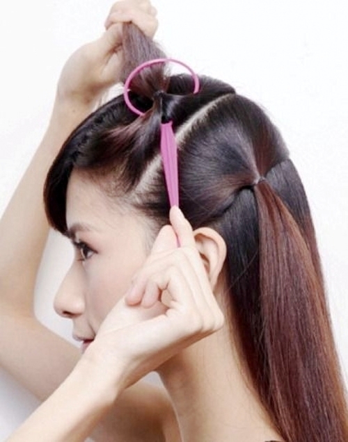Bộ 4 dụng cụ làm tóc lược chải tóc búi tóc kiểu đẹp đa năng