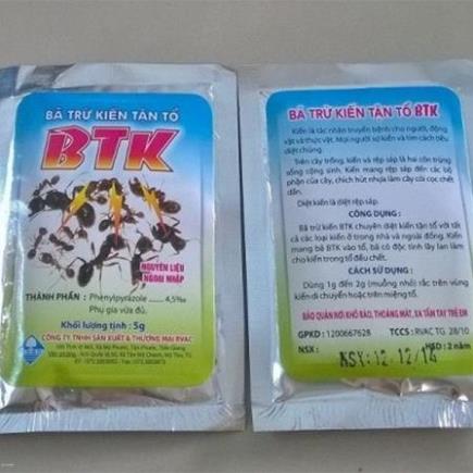 Bả Trừ Kiến BTK, Bả Diệt Kiến Sinh Học Tận Ổ (gói 5gr)