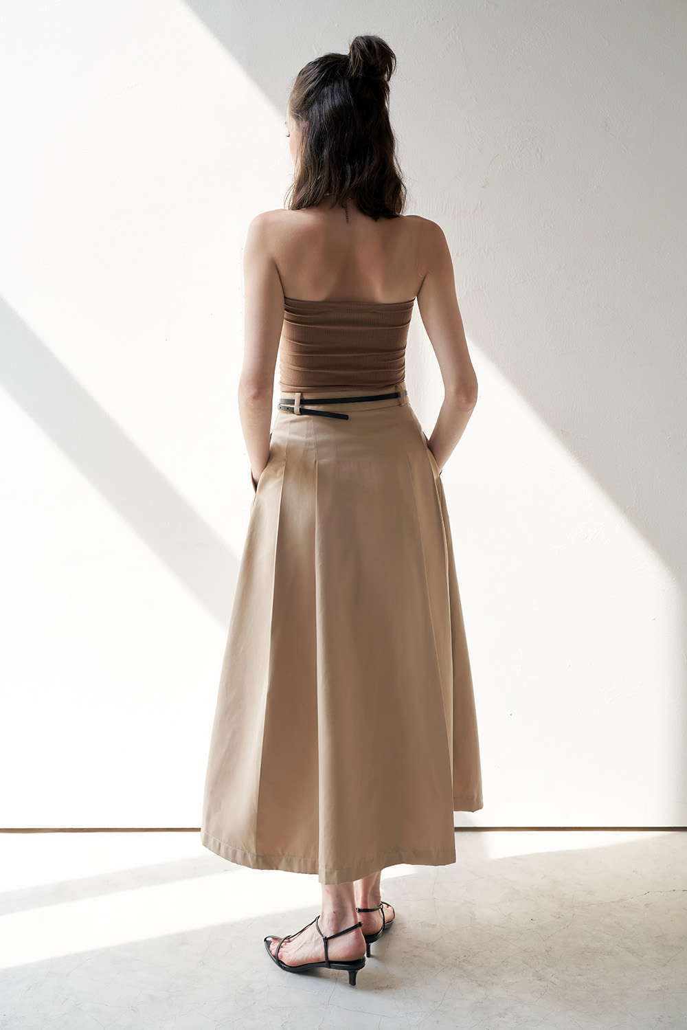 DOTTIE - Chân váy midi xếp ly - S0155