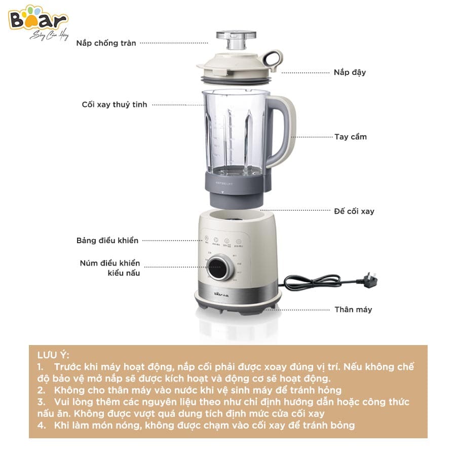 Máy Làm Sữa Hạt Bear PBJ-B10U5 - BH 1 năm
