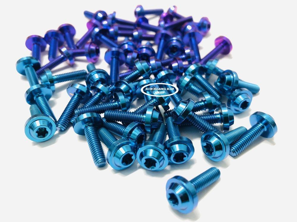 ỐC TITANIUM GR5 4li15 gắn nắp bình dầu,dàn áo Vario,Winner,Wave,Exciter (màu xanh lục,xanh tím)