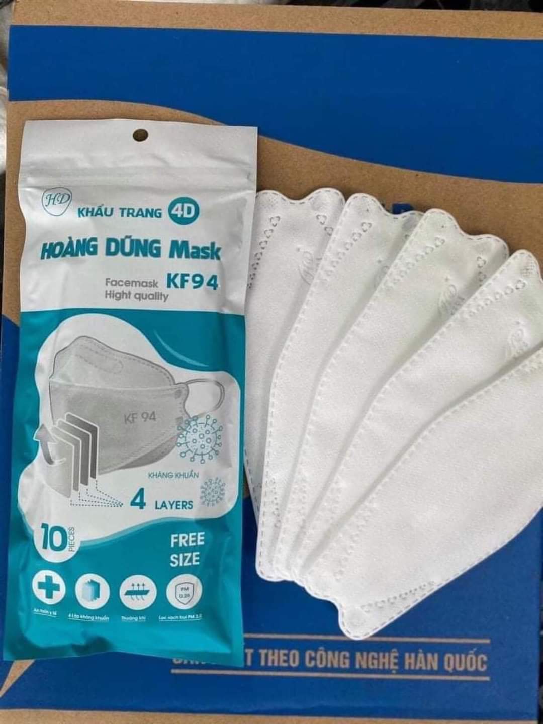 Set 10 khẩu trang 4D KF94 Hoàng Dũng