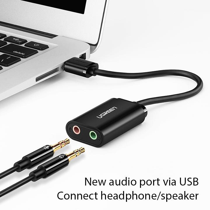 Cáp Chuyển USB ra Headphone và Microphone Jack 3.5mm UGREEN 30724