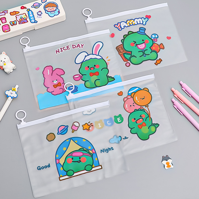 Green Dinosaur Children's Zip Pen Bag