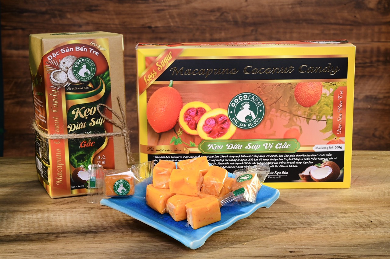 Kẹo dừa Sáp vị Gấc Cocofarm ít đường