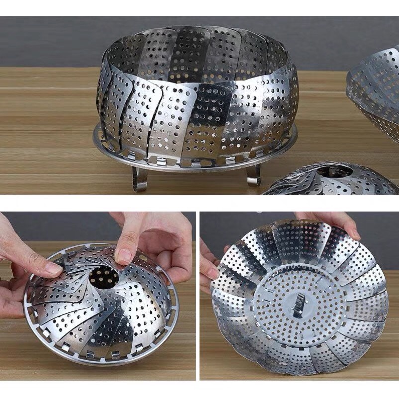 Xửng hấp vỉ hấp inox gấp gọn thông minh cao cấp