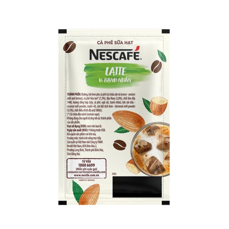 Combo 2 hộp cà phê hoà tan Nescafe latte sữa hạt (2 hộp x 20 gói x 24g)