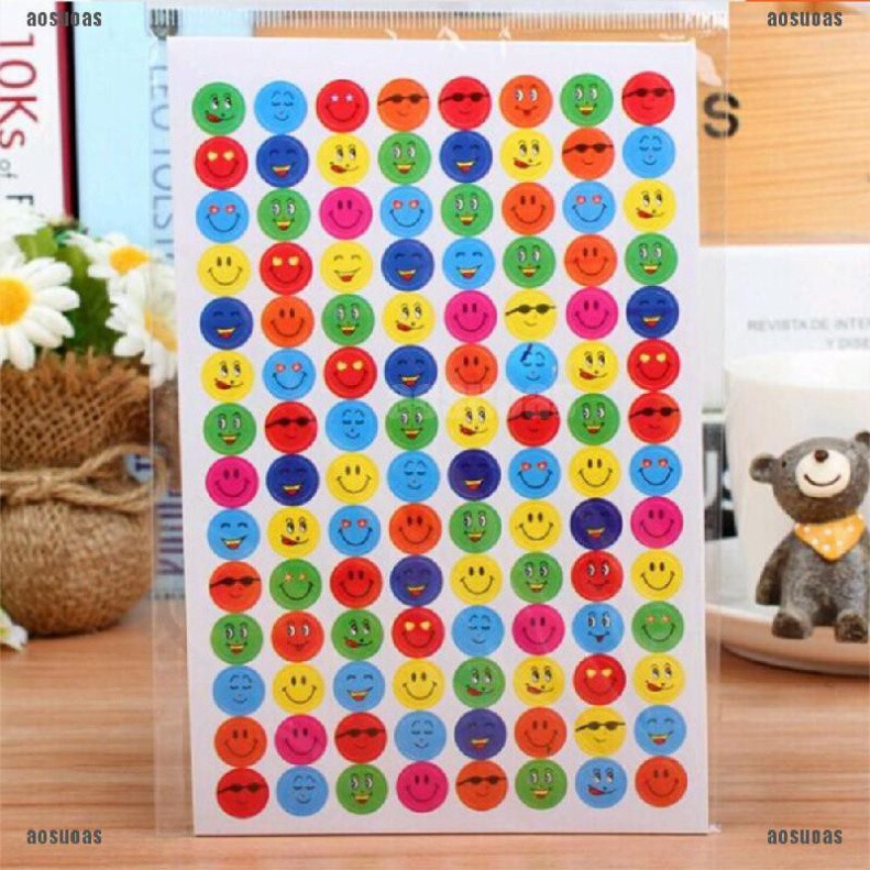 Set 10 tấm sticker hình mặt cười dễ thương cho bé