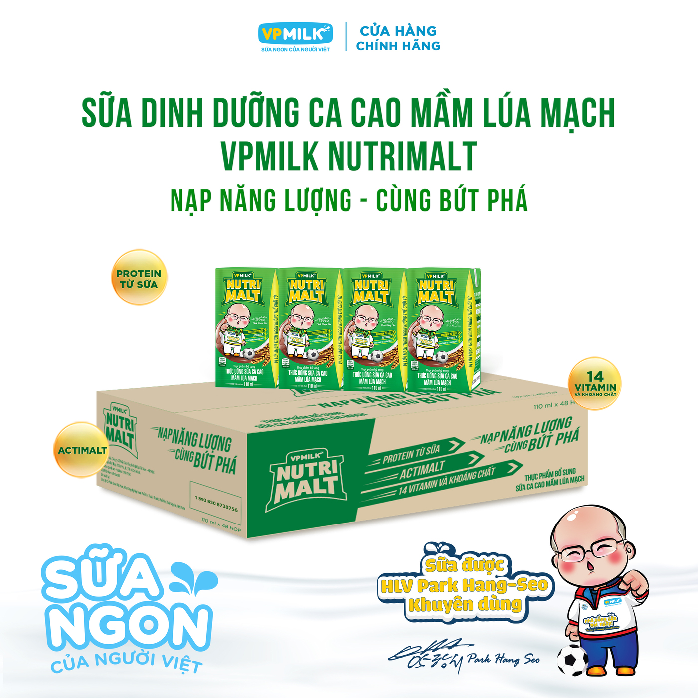 [Box of 48 Boxes of 110ml] Nutrimalt Black Barley Sprout Cocoa Milk for Babies from 1 Year Old