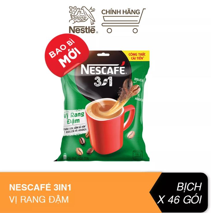 Nescafe 3in1 cà phê rang xay hòa tan đậm vị cà phê