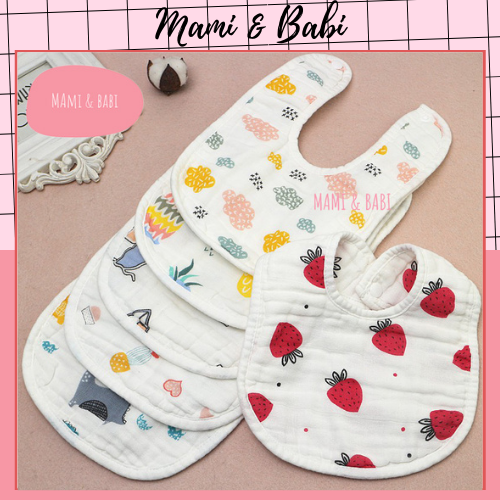 Yếm tròn xô 6 lớp cho bé