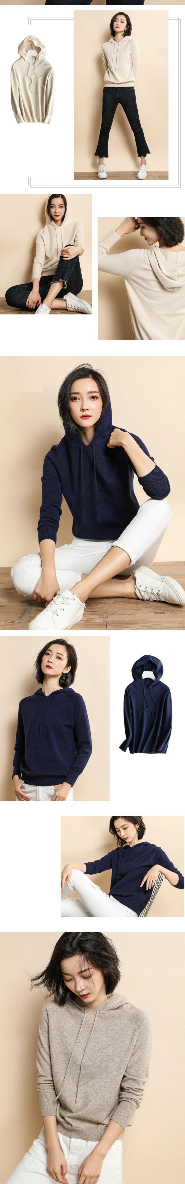 Áo hoodie len nữ thu đông 2019