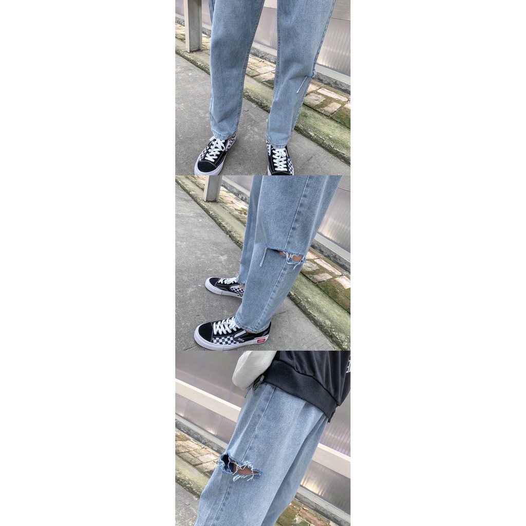 Quần Jeans Baggy Dáng Rách Cạnh 2021