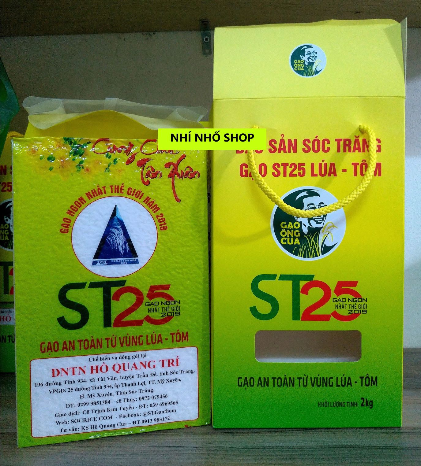 GẠO ÔNG CUA ST25 LÚA TÔM SẠCH (hộp 2kg) - HỘP QUÀ XUÂN