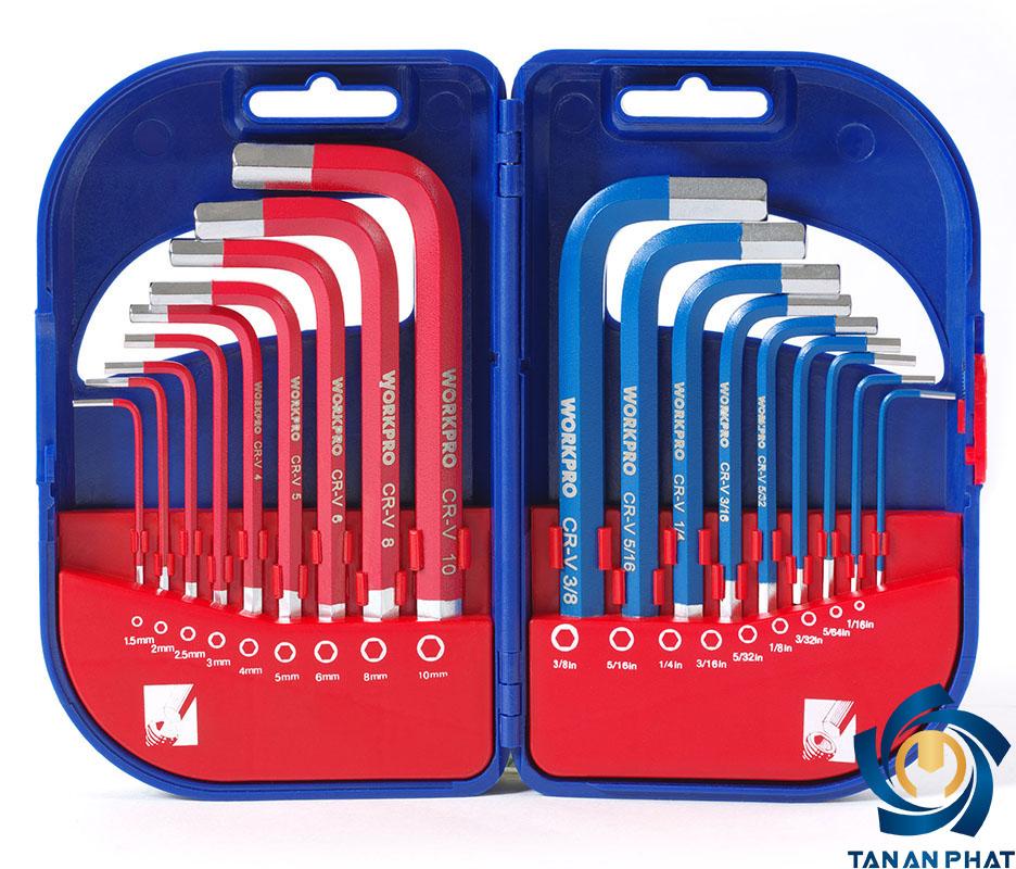 Bộ lục giác ngắn WORKPRO W022010, 18 chi tiết