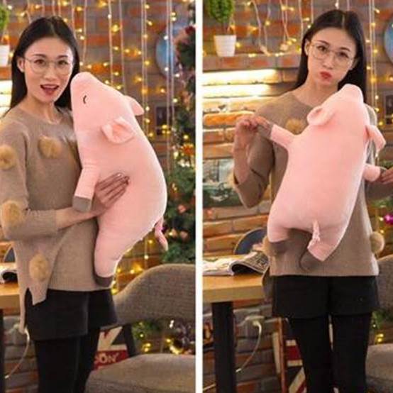 GẤU BÔNG HEO LƯỜI 50CM NHỒI BÔNG DỄ THƯƠNG GIÁ RÈ