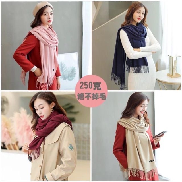 [XẢ HÀNG] Khăn choàng quàng cổ giữ ấm Cashmere Chất Len Dệt Mịn