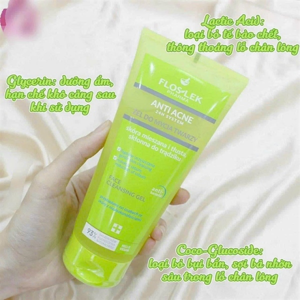 Gel rửa mặt FLOSLEK cho da dầu mụn 200ml (mẫu mới)