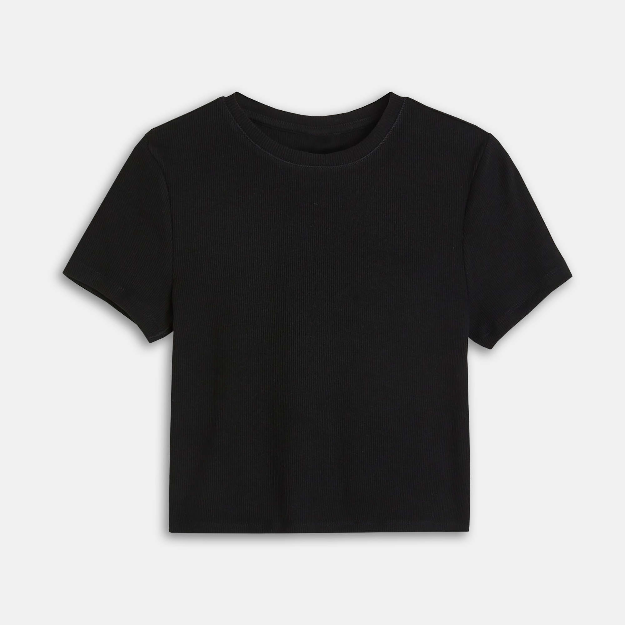 Áo thun croptop dáng ôm chất liêu thun gân co giãn