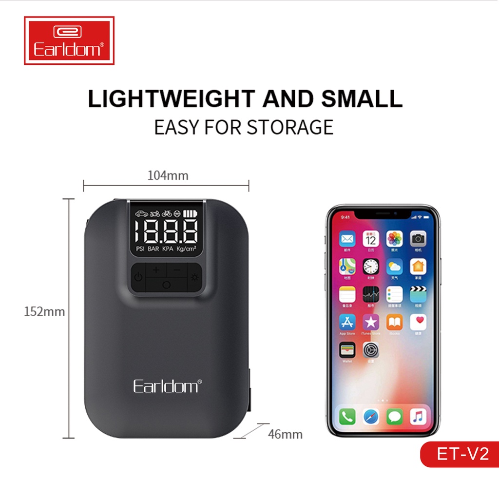 Bơm di động đa năng Earldom ET-V2 - bảo hành 3 năm