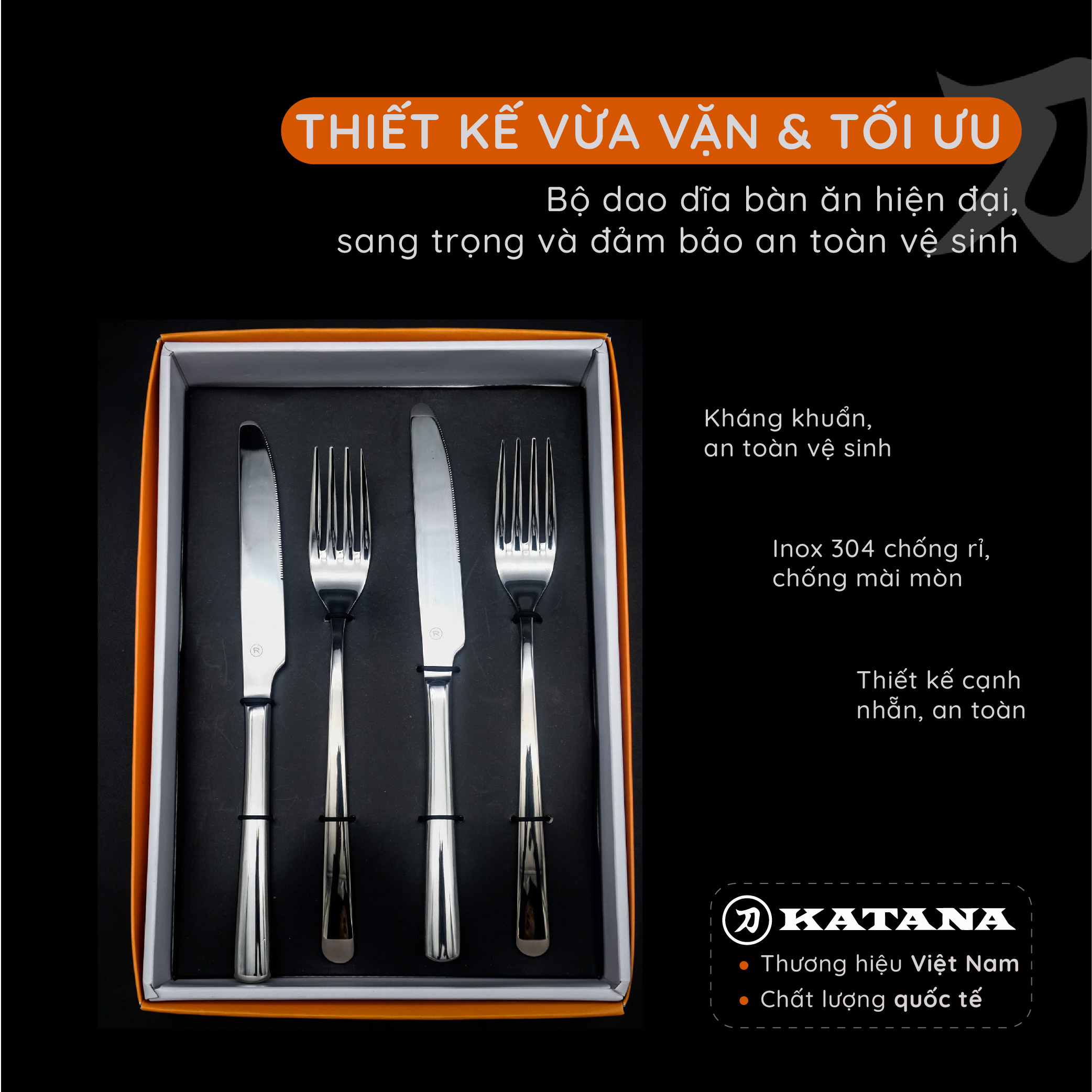 Set 4 chiếc dao Steak cao cấp thương hiệu KATANA - KATA110