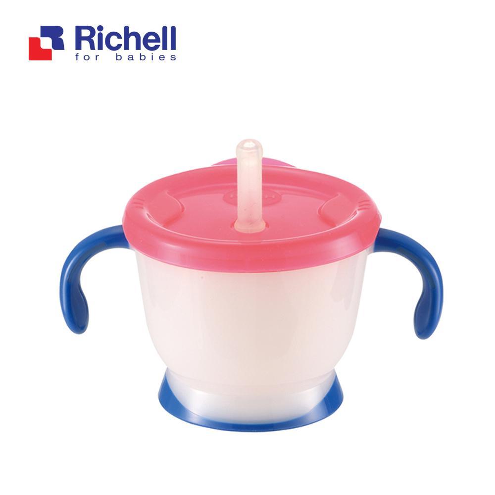 HCMCốc tập uống 3 giai đoạn Kichi RC41011 150ml Tay cầm xanh nắp hồng -