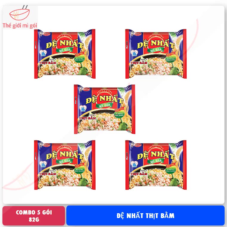 Mì Đệ Nhất vị thịt bằm (combo 5 gói) loại 82g