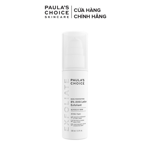 Lotion loại bỏ tế bào chết Paulas Choice Skin Perfecting 8% AHA Lotion 100ml - NHẬP KHẨU nhập khẩu