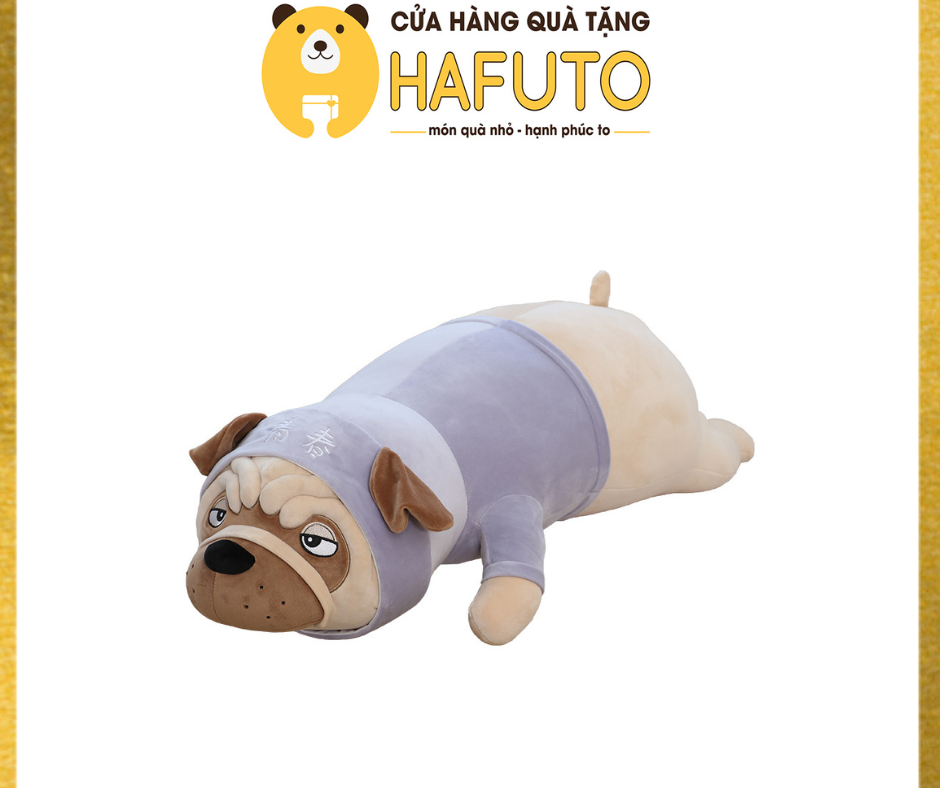 Gấu Bông Chó mặt xệ mặc áo hoodie cao cấp