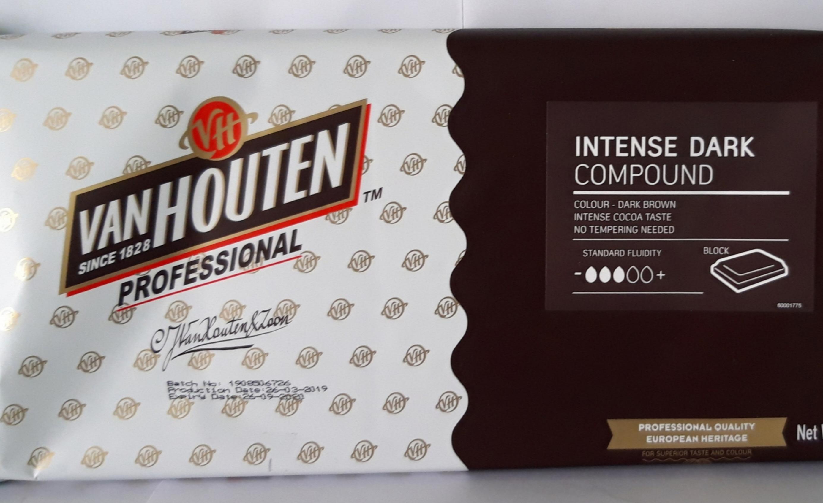 SÔ CÔ LA ĐEN KHỐI 1KG INTENSE DARK COMPOUND CHOCOLATE  VANHOUSTEN
