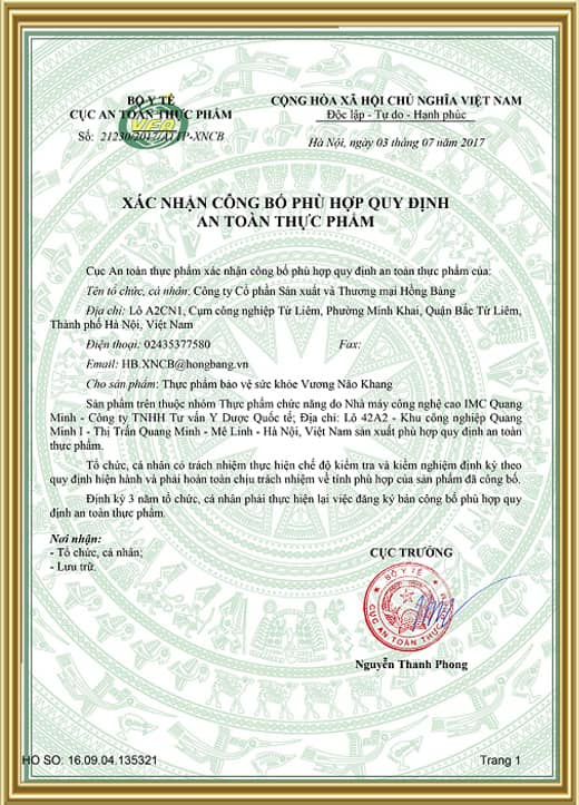 (CHÍNH HÃNG) VƯƠNG NÃO KHANG - Thực phẩm bảo vệ sức khỏe.