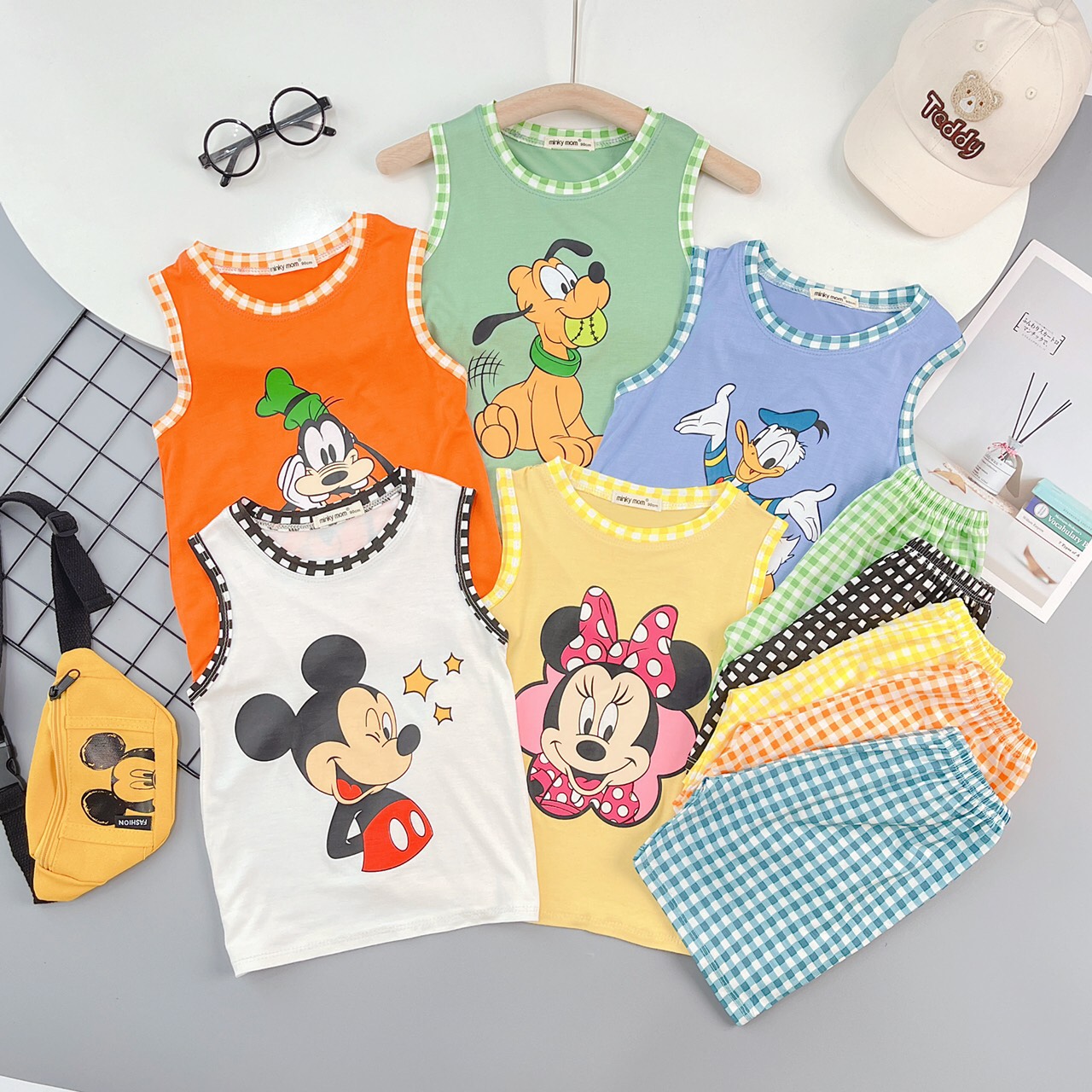 (7-18kg) Bộ ba lỗ Minky Mom cho bé trai bé gái