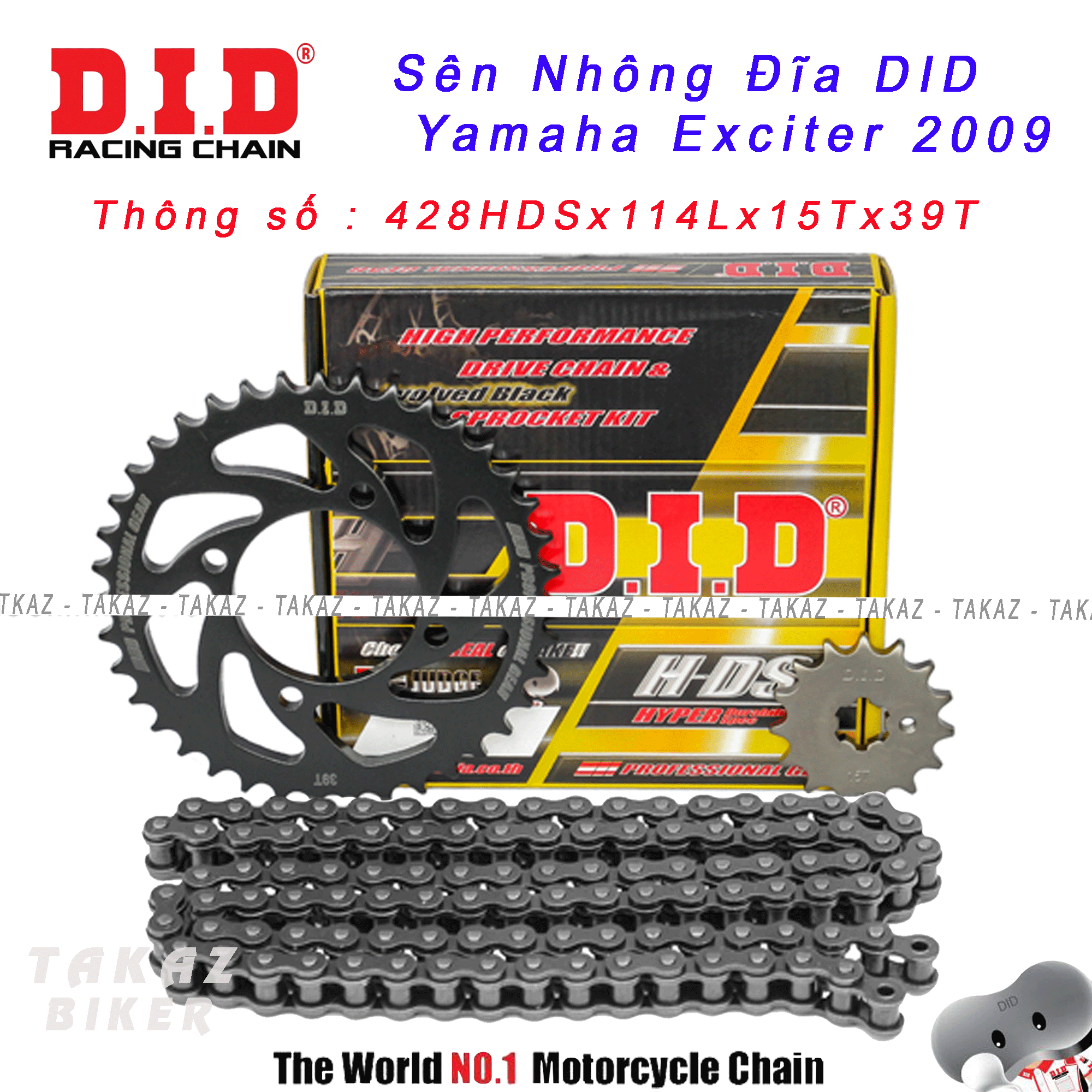 Sên Nhông Đĩa DID Exciter 135 Năm 2009 / 2010 - HDS 10 ly Thái Lan 100%