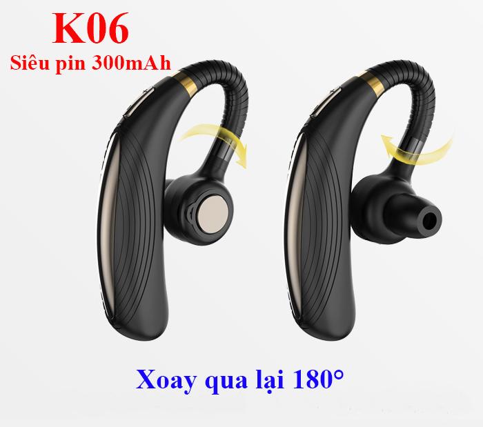 [HCM]Tai phone bluetooth K06 cao cấp - Siêu pin 300mAh (Hàng nhập)