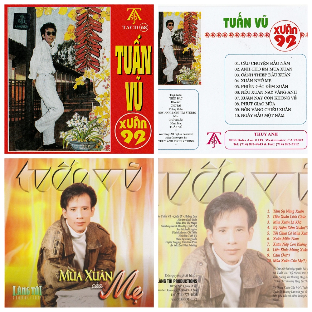 Bộ 2 đĩa cd xuân tuấn vũ - xuân 92 - mùa xuân của mẹ
