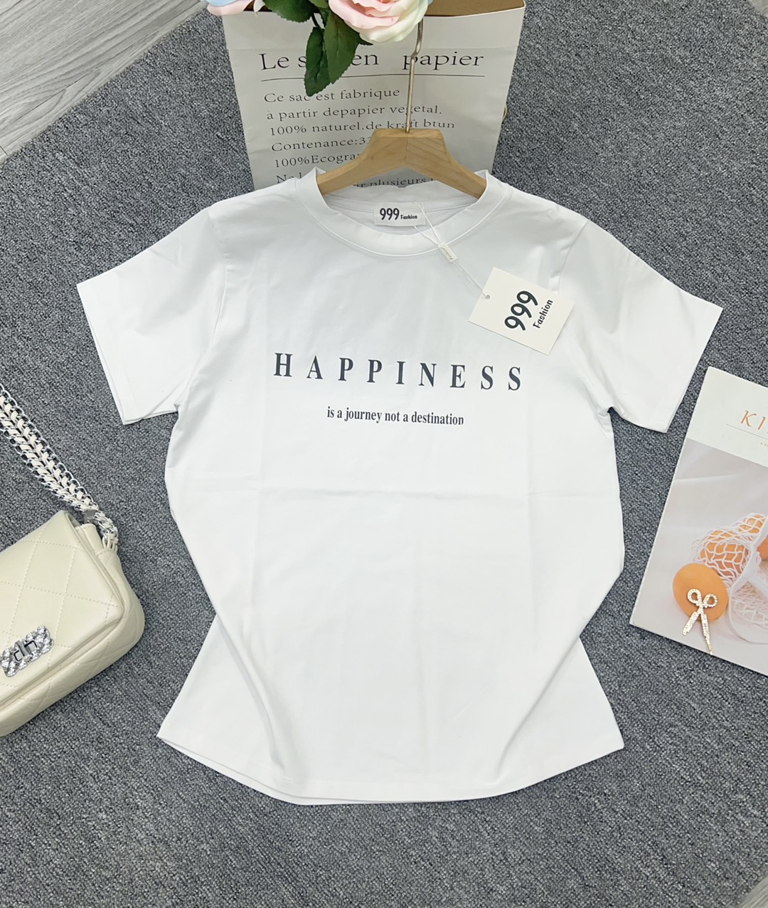 Áo thun cotton Thái dáng vừa ( mã thái HAPPINESS )