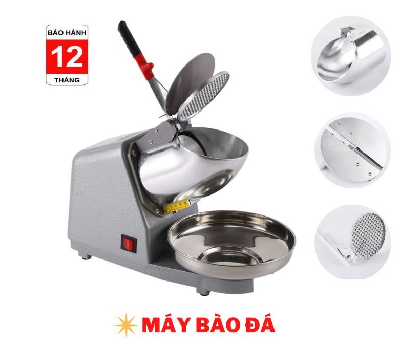 Máy bào đá, Máy bào đá tuyết với 2 lưỡi 2 nắp công suất lớn bào siêu nhanh và tiện lợi giải nhiệt mùa hè - Bảo hành 12 tháng