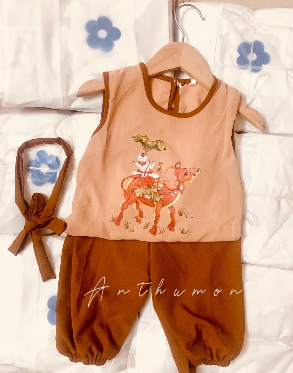 [SET BÉ TRAI] Bộ chú cuội 4 chi tiết cho bé trai (8-18kg)