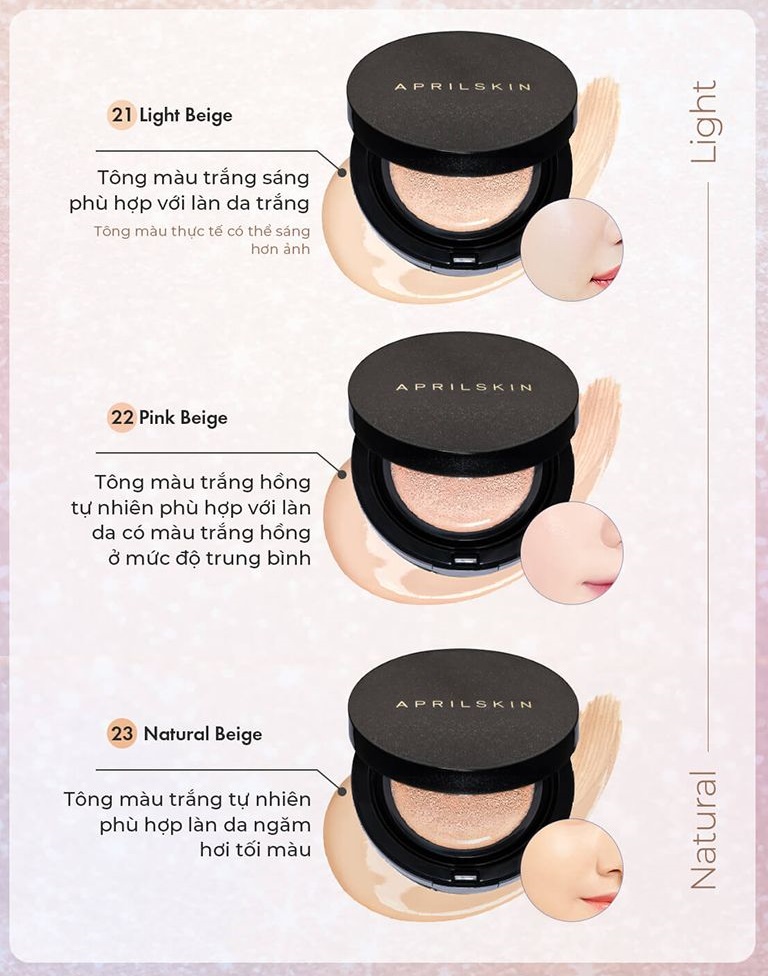 Phấn AprilSkin Black Magic SNow Cushion #21 Light Beige