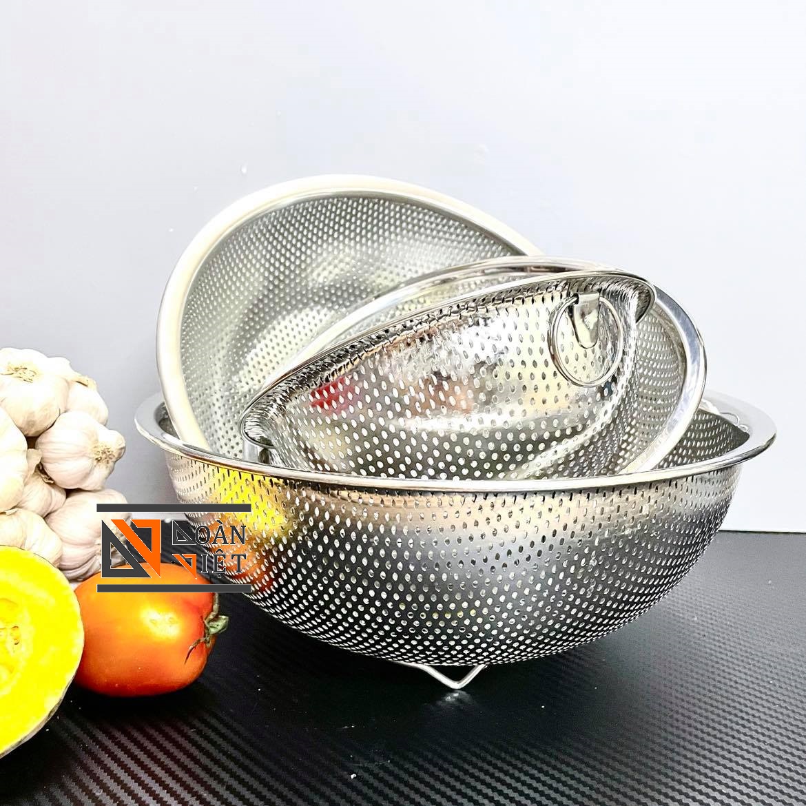 RỔ INOX (RÁ INOX) cao cấp dùng trưng hoa quả, rửa rau củ quả - NHIỀU SIZE GIÁ TỐT- DỤNG CỤ NHÀ BẾP TIỆN ÍCH