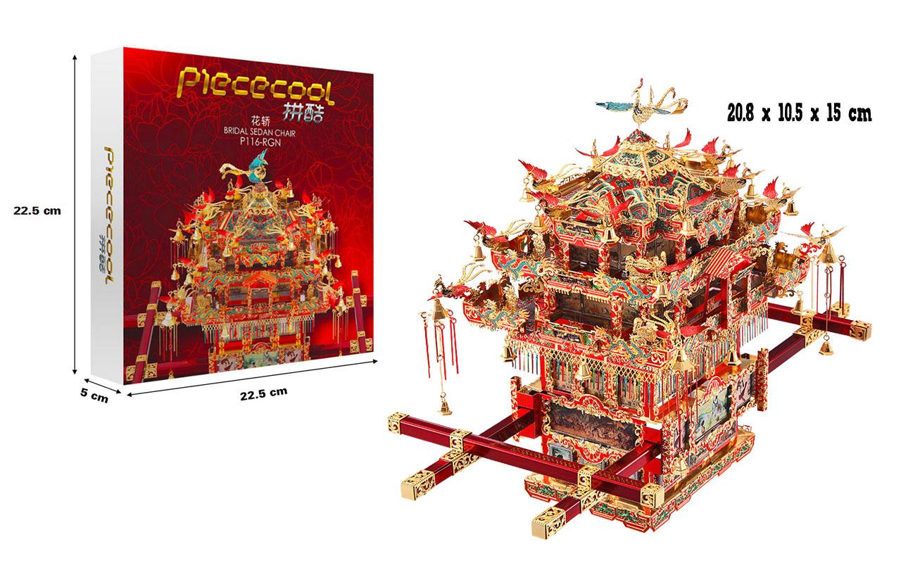 Mô hình thép 3D tự lắp ráp Kiệu rước dâu (Tặng hộp mica che bụi)