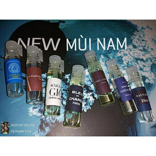 [HCM]Bộ Test 18 Chai Tinh Dầu Nước Hoa Pháp Hparfum [ 11 Mùi Nữ - 7 Mùi Nam]